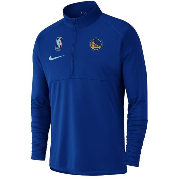Golden State Warriors Nike Half Zip Long Sleeve Pullover Shirt Jacket Royal Blue - Picture 1 of 10